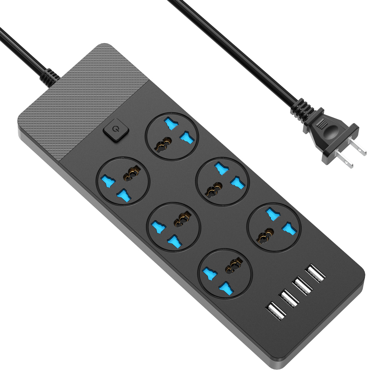Travel Power Strip 6.5ft Surge Protector Power Strip with 4 USB Ports 6